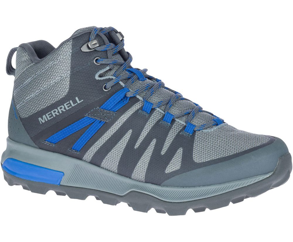 Merrell Hiking Boots Grey - Zion FST Mid Waterproof - Mens 76ZTVUQPR